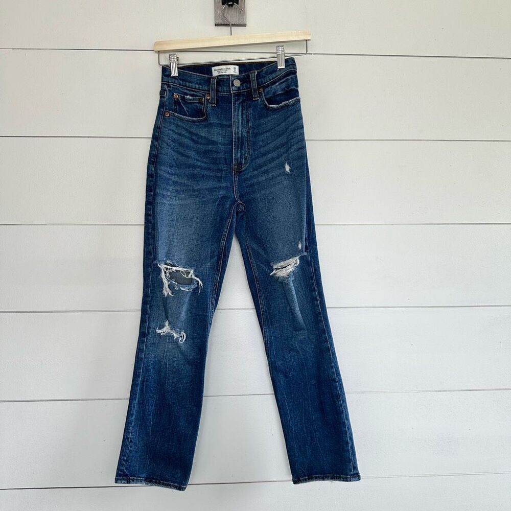 Abercrombie & Fitch Women’s 26 Curve Love Ultra Straight High Rise Jeans Flawed